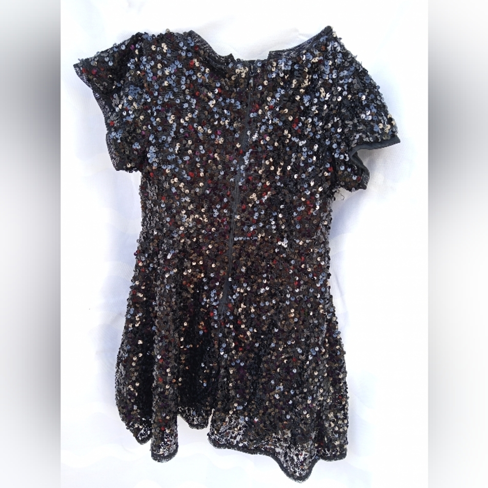 Size XS 4-5 Black sequined Cat & Jack dress - Picture 3 of 7